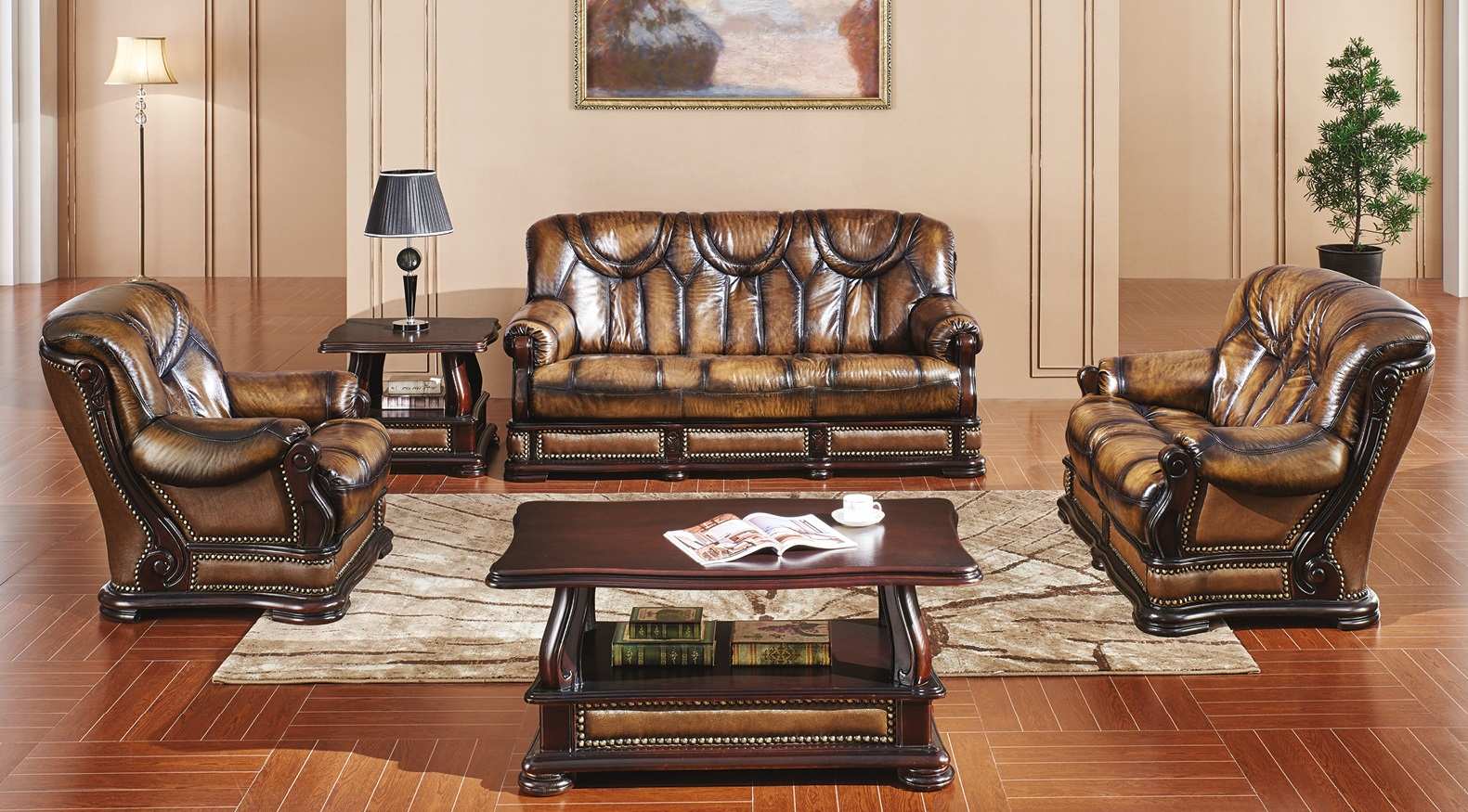 Мягкая мебель кожаная для гостиной
